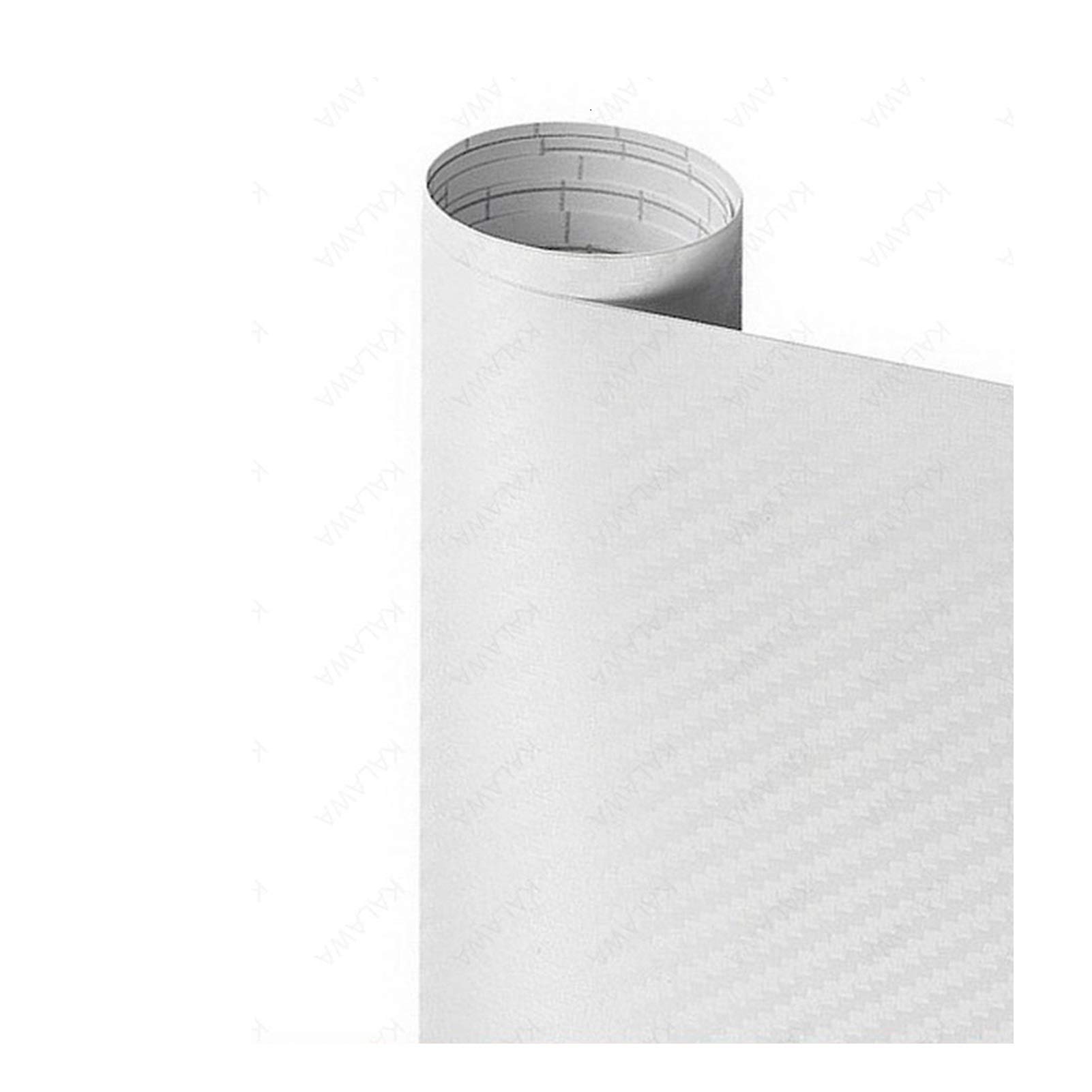 Autofolie,Car Wrapping Folie 3D-Carbon-Faser-Vinyl Multiple Größe Auto-Verpackungs-Blatt-Rolle Film-Auto-Aufkleber Motorrad-Auto-Styling Schwarz Weiss Silber Abziehbilder(White,50cmx12M) von CKryzillix