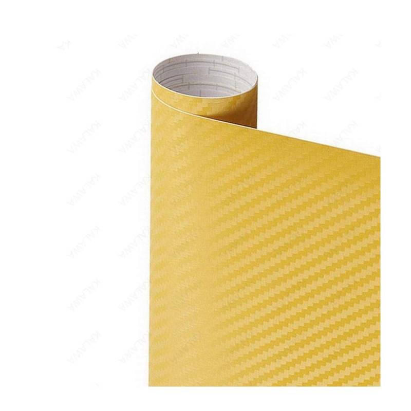 Autofolie,Car Wrapping Folie 3D-Carbon-Faser-Vinyl Multiple Größe Auto-Verpackungs-Blatt-Rolle Film-Auto-Aufkleber Motorrad-Auto-Styling Schwarz Weiss Silber Abziehbilder(Yellow,50cmx12M) von CKryzillix