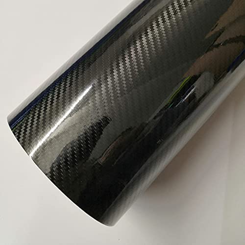 Autofolie,Car Wrapping Folie 4D 5D 6D Black Carbon Fiber Vinylfilm Auto Wrapfolie 5D Roll Auto Aufkleber Auto Sport Exterior Zubehör Film(30cmx200cm) von CKryzillix