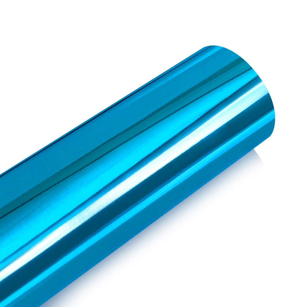 Autofolie,Car Wrapping Folie 50 * 200 cm Chromspiegel Vinyl Wrap Cover Film Auto Fahrzeug Externer DIY wasserdichte Schutzhülle Aufkleber Aufkleber Aufkleber Auto Styling(Light Blue) von CKryzillix