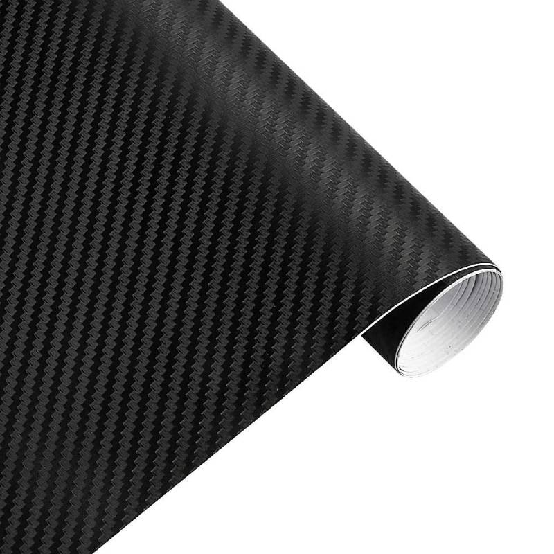 Autofolie,Car Wrapping Folie 50 cm breit 3D Kohle Faser Vinyl Film 3.0M Auto Aufkleber wasserdichte DIY Auto Fahrzeug Motorrad Auto Styling wrap Rolle Auto Styling(Black,15m x 50cm) von CKryzillix