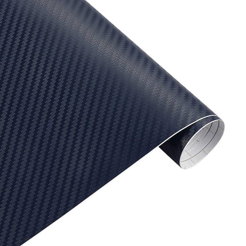 Autofolie,Car Wrapping Folie 50 cm breit 3D Kohle Faser Vinyl Film 3.0M Auto Aufkleber wasserdichte DIY Auto Fahrzeug Motorrad Auto Styling wrap Rolle Auto Styling(Blue,15m x 50cm) von CKryzillix