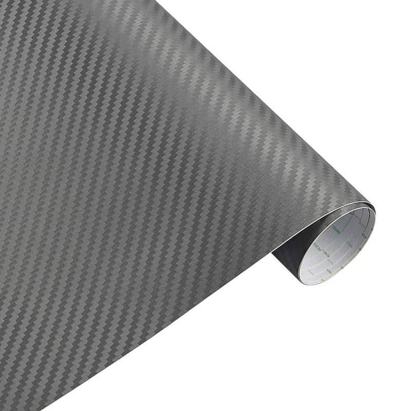 Autofolie,Car Wrapping Folie 50 cm breit 3D Kohle Faser Vinyl Film 3.0M Auto Aufkleber wasserdichte DIY Auto Fahrzeug Motorrad Auto Styling wrap Rolle Auto Styling(Gray,15m x 50cm) von CKryzillix