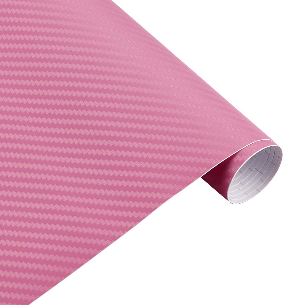 Autofolie,Car Wrapping Folie 50 cm breit 3D Kohle Faser Vinyl Film 3.0M Auto Aufkleber wasserdichte DIY Auto Fahrzeug Motorrad Auto Styling wrap Rolle Auto Styling(Pink,20m x 50cm) von CKryzillix