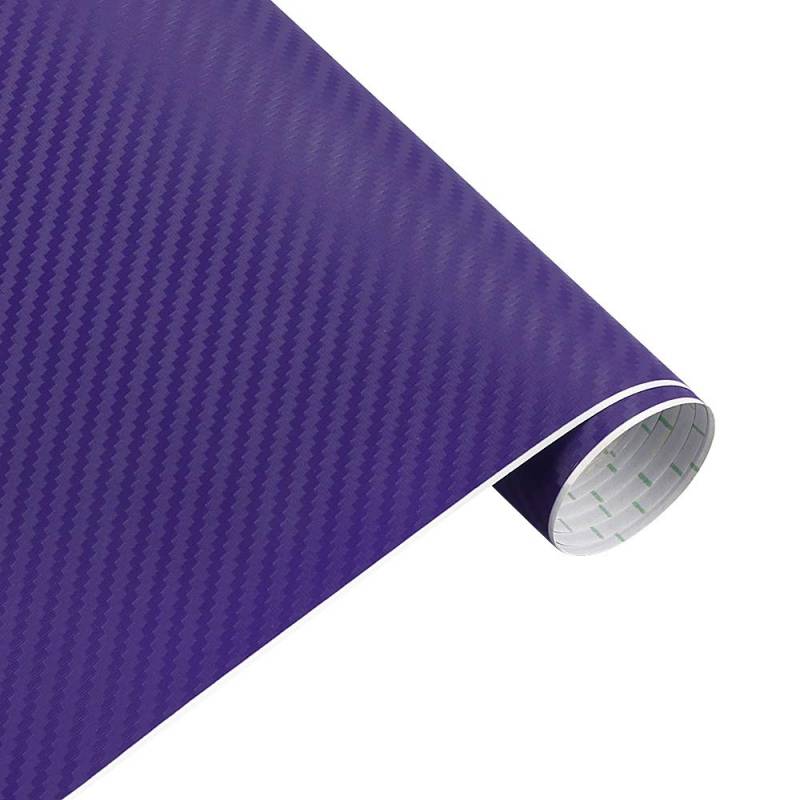 Autofolie,Car Wrapping Folie 50 cm breit 3D Kohle Faser Vinyl Film 3.0M Auto Aufkleber wasserdichte DIY Auto Fahrzeug Motorrad Auto Styling wrap Rolle Auto Styling(Purple,28m x 50cm) von CKryzillix