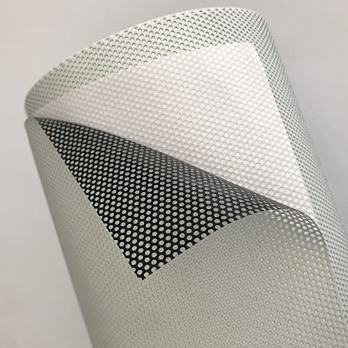 Autofolie,Car Wrapping Folie 50 cm x 200/300 / 500 cm Scheinwerfer Tipt schwarz perforiert Filmgeflecht wie Fliegenauge rechtliche Tönung(White,50cm x 500cm) von CKryzillix