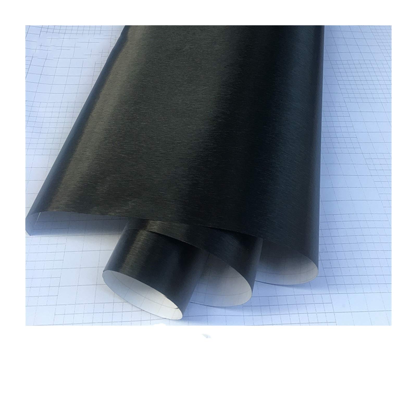 Autofolie,Car Wrapping Folie 50cm * 1/2/3/4/5 m Car Styling Matte Brushed Auto Kunststoff-Verpackungs-Vinylfilm-Motorrad-Auto-Aufkleber-Abziehbild(Black,50cm x500cm) von CKryzillix