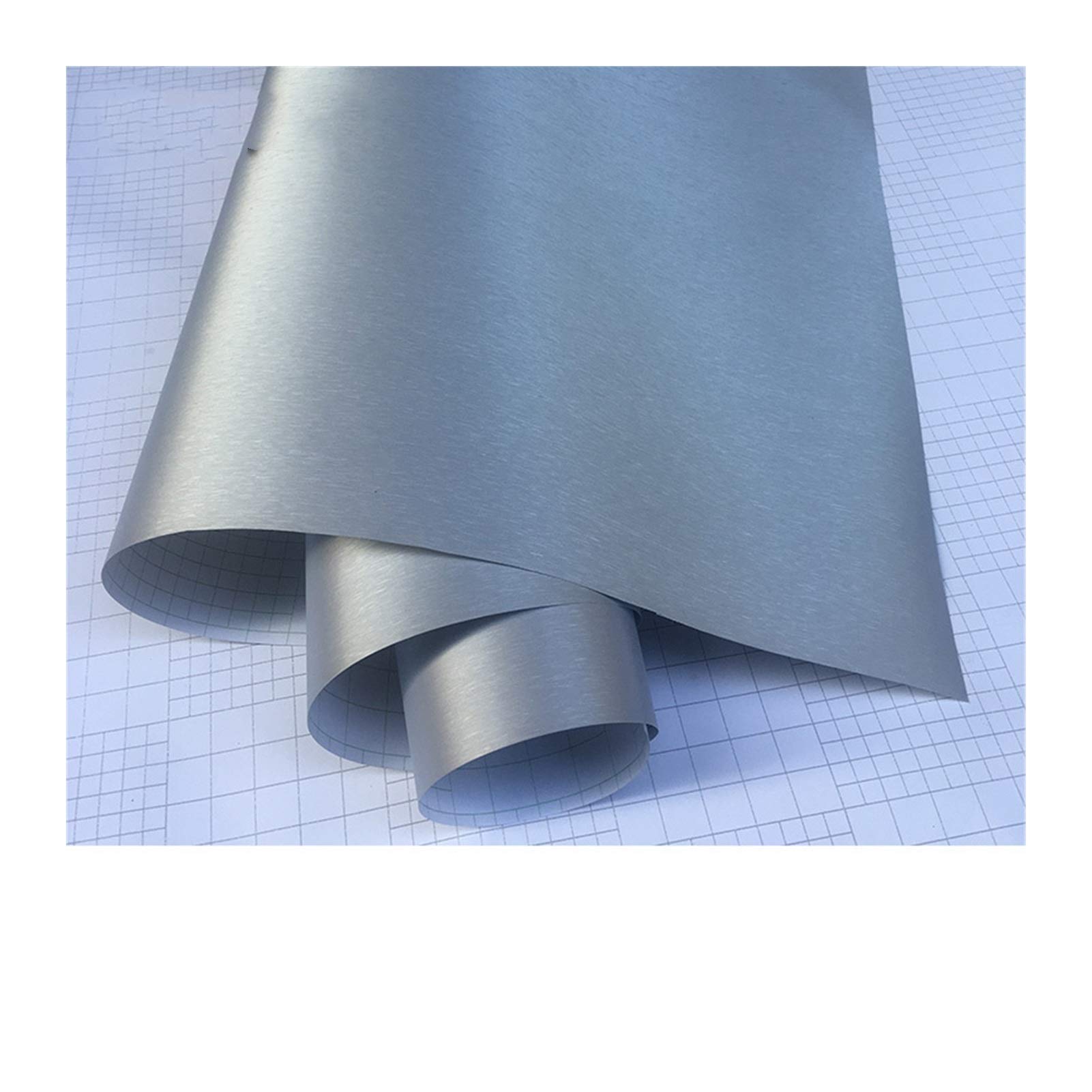 Autofolie,Car Wrapping Folie 50cm * 1/2/3/4/5 m Car Styling Matte Brushed Auto Kunststoff-Verpackungs-Vinylfilm-Motorrad-Auto-Aufkleber-Abziehbild(Silver,50cm x500cm) von CKryzillix