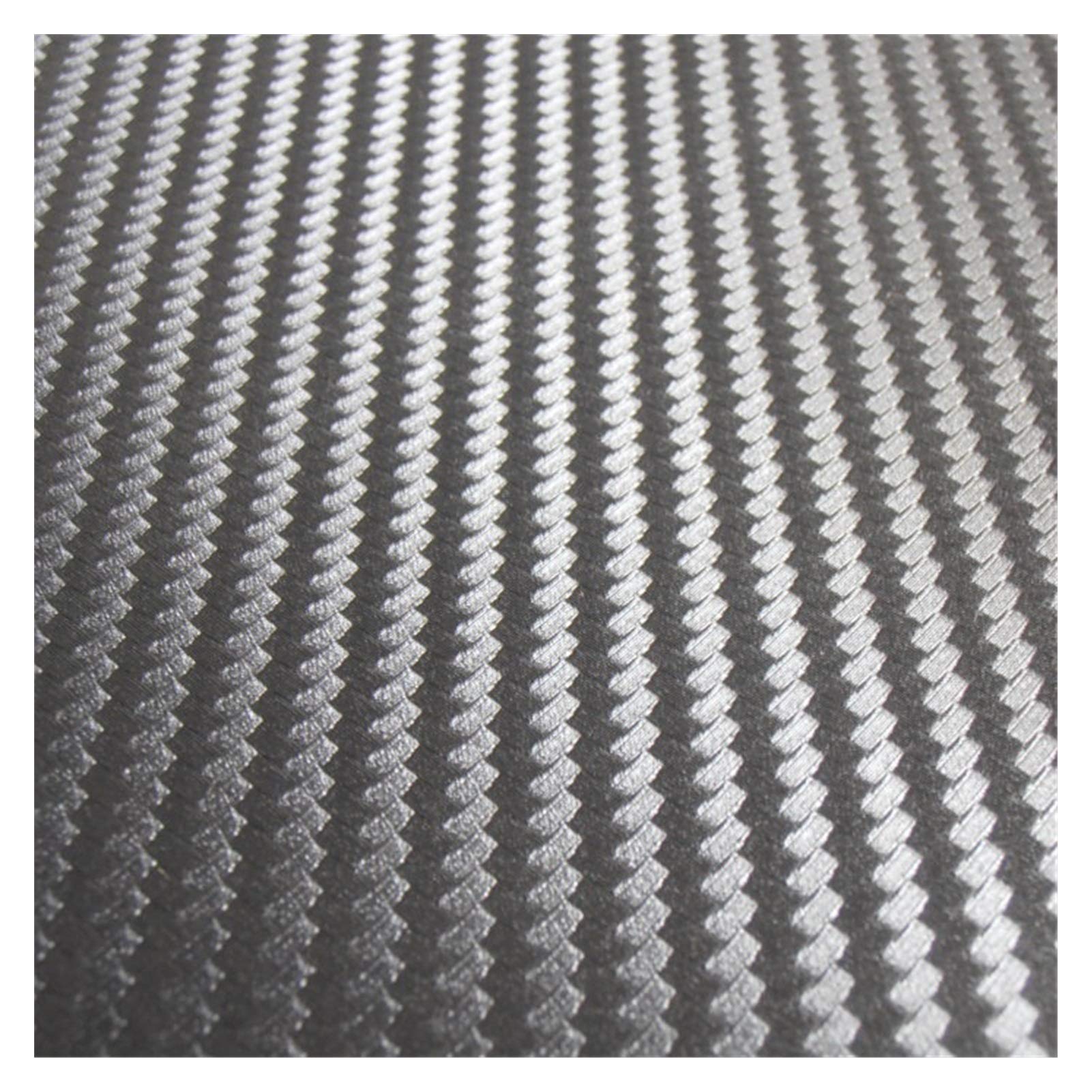 Autofolie,Car Wrapping Folie Carbon-Faser-Vinylauto-Verpackungs-Auto-Aufkleber auf dem Auto Motorrad-Auto-Styling-Zubehör Wasserdicht(Silver,200X50cm) von CKryzillix