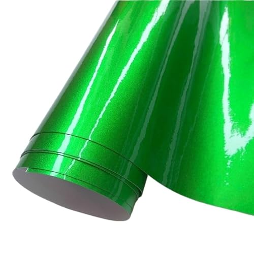 Autofolie,Car Wrapping Folie Glänzendes rotes metallisches Auto Vinyl Wrap Filmverpackung Folie Auto Aufkleber Aufkleber for Motorcomputermöbel Auto Graphic(Green,152X40 cm) von CKryzillix