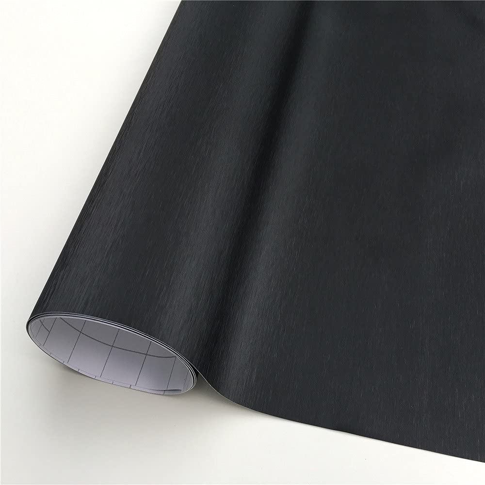 Autofolie,Car Wrapping Folie Grau Metallic Vinyl Wrap Car Film Wrapping Folie Blase Free Möbelkonsole Computer Laptop Telefonabdeckung(Black,152X40 cm) von CKryzillix