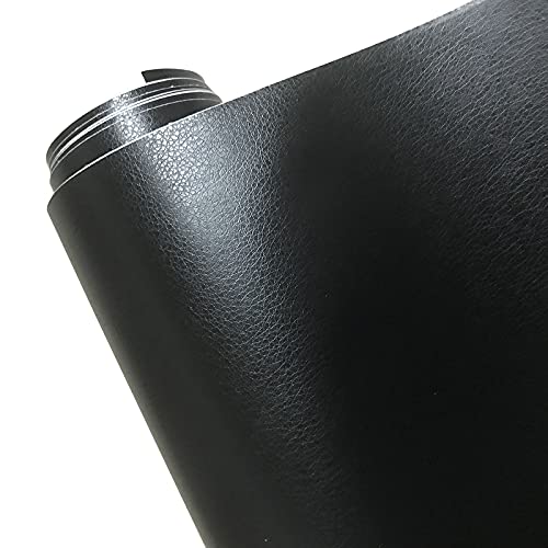 Autofolie,Car Wrapping Folie Schwarzes Ledermuster PVC-Klebstoff-Vinyl-Film-Aufkleber für Auto-Karosserie-Innen-Dekoration Vinyl-Wrap-Auto-Leder-Film(Black,30cm x 152cm) von CKryzillix