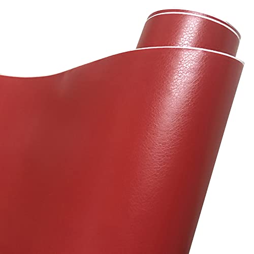 Autofolie,Car Wrapping Folie Schwarzes Ledermuster PVC-Klebstoff-Vinyl-Film-Aufkleber für Auto-Karosserie-Innen-Dekoration Vinyl-Wrap-Auto-Leder-Film(Red,50cm x 300cm) von CKryzillix