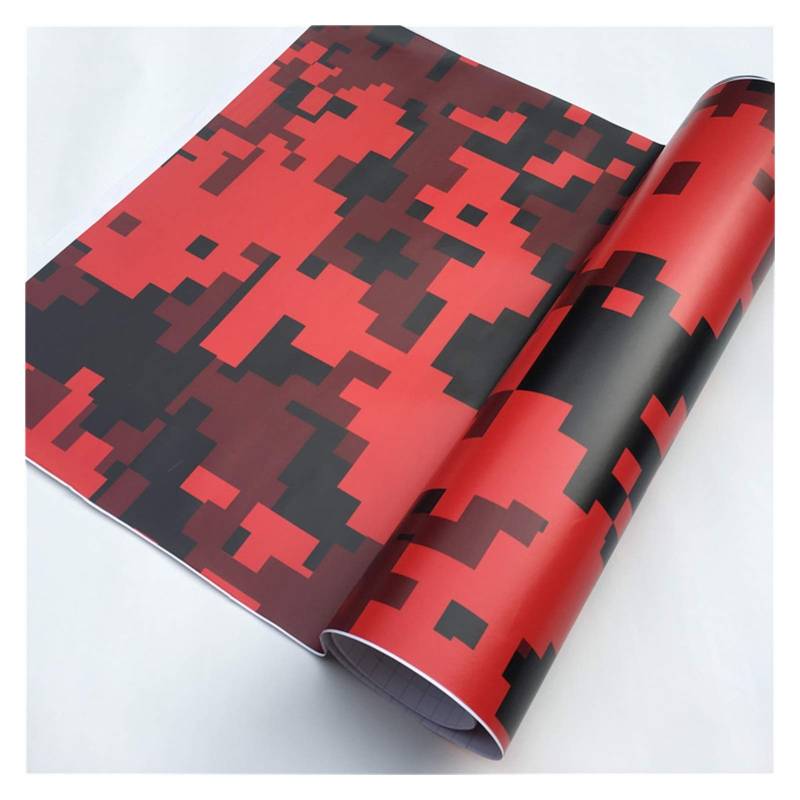 Autofolie,Car Wrapping Folie Vinyl-Auto-Aufkleber Laptop Skin Roller Motorrad(Red Digital,152X40 cm) von CKryzillix