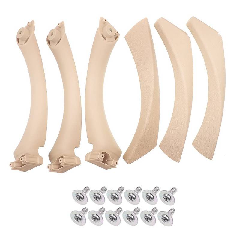 Autoinnenraumtürgriff,Auto InnentüRgriff Innere innere Türgriff Panel Kit Gebrauch Passend für BMW E90 E91 3 Serie 2004-2012 Limousine Ziehen Sie Autozubehör(Beige) von CKryzillix