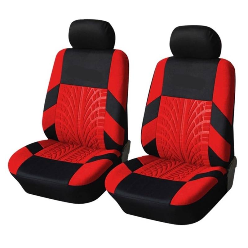 Autositzbezüge,Auto Sitzbezüge Marke Stickerei Autositzbezüge Set Universal Fit Die meisten Autos Abdeckungen mit Reifen-Bahn Details Styling Car Seat Protector(Red 2 Pieces) von CKryzillix