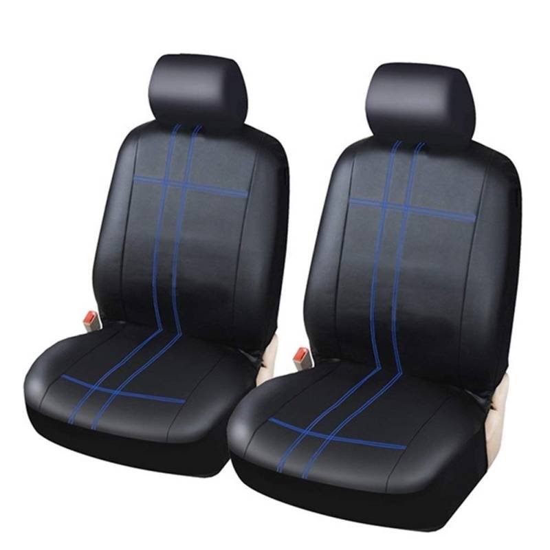 Autositzbezüge,Auto Sitzbezüge PU-Leder Universal-Autositzbezüge 2 Frontautositzbezüge(Blue line) von CKryzillix