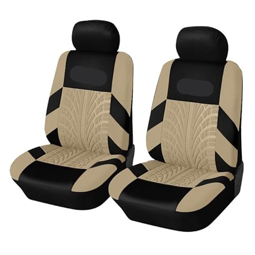 Autositzbezüge,Auto Sitzbezüge Reifenlinie Sitzbezüge Unterstützt volle Auto-Sitzabdeckung Universal-Auto-Innenraum Zubehör Grau Car Seat Protector(2 PCS BEIGE) von CKryzillix