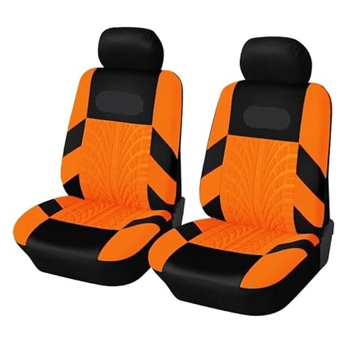 Autositzbezüge,Auto Sitzbezüge Reifenlinie Sitzbezüge Unterstützt volle Auto-Sitzabdeckung Universal-Auto-Innenraum Zubehör Grau Car Seat Protector(2 PCS ORANGE) von CKryzillix