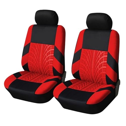 Autositzbezüge,Auto Sitzbezüge Reifenlinie Sitzbezüge Unterstützt volle Auto-Sitzabdeckung Universal-Auto-Innenraum Zubehör Grau Car Seat Protector(2 PCS RED) von CKryzillix