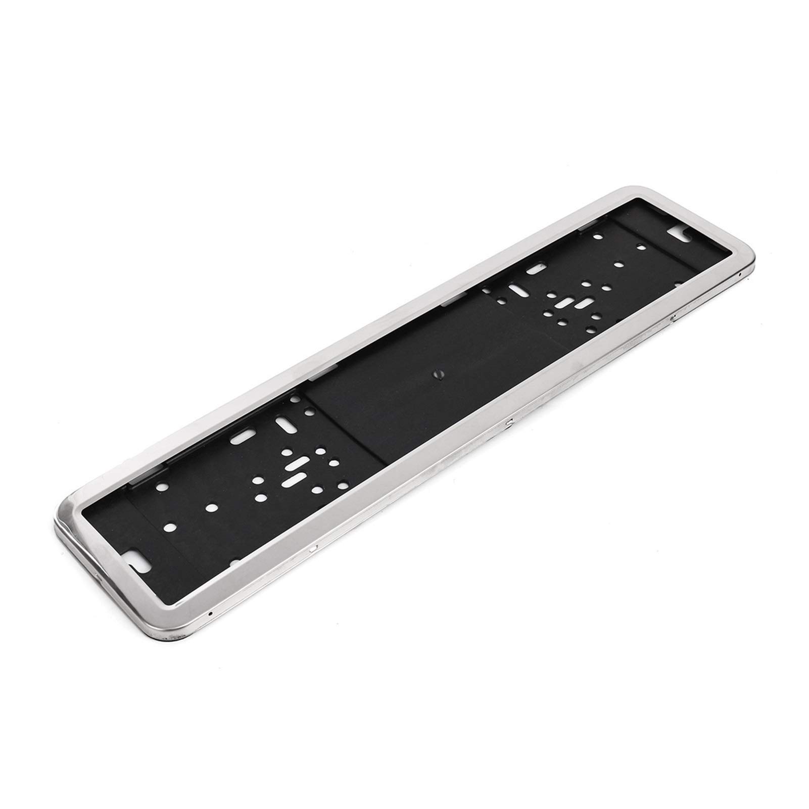 Kennzeichenhalter,Nummernschildhalterung Auto 1 Set Edelstahl-Auto-Kennzeichen-Rahmennummer-Plattenhalter(2pcs Silver) von CKryzillix