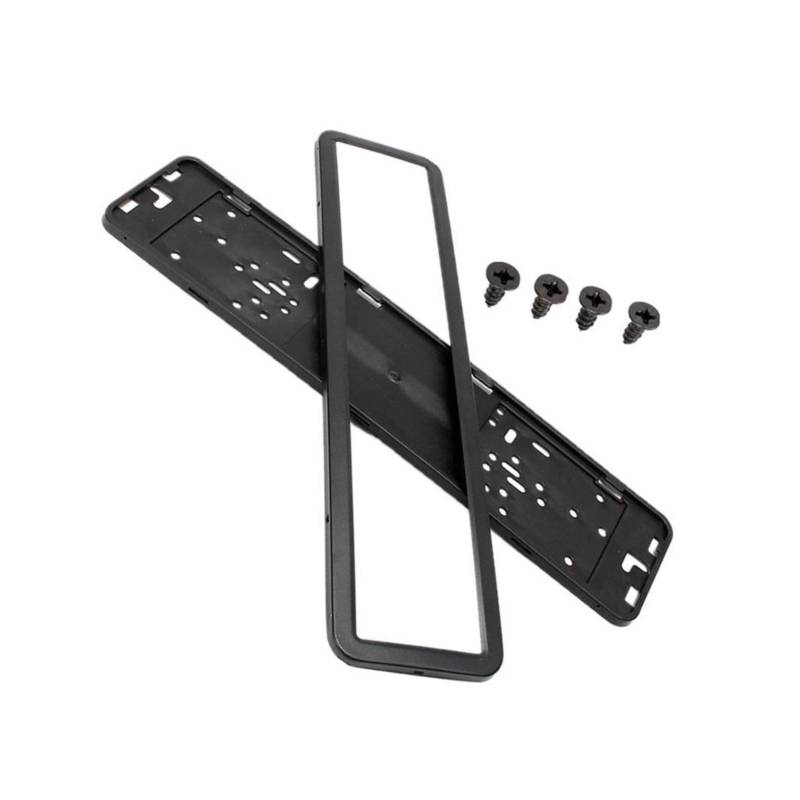 Kennzeichenhalter,Nummernschildhalterung Auto 1 Set Edelstahl-Auto-Kennzeichen-Rahmennummer-Plattenhalter(Black) von CKryzillix