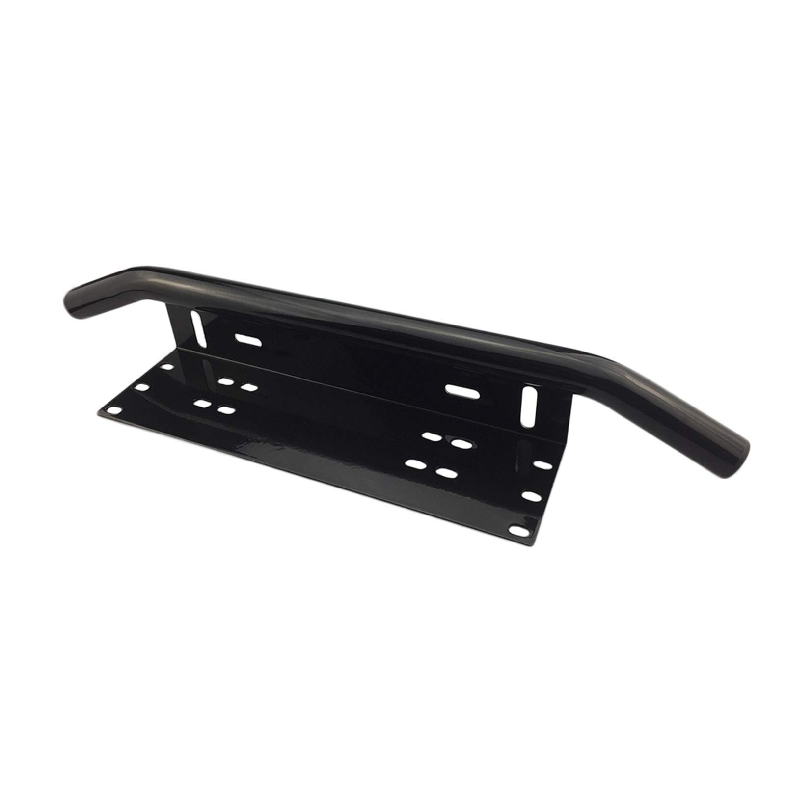 Kennzeichenhalter,Nummernschildhalterung Auto Anti-Collision-Bar-Front-Stoßfänger-Kennzeichen-Lampenlampe-Montagehalterung Lampenhalter Off-Road-Lichtleiste Universal(Black) von CKryzillix