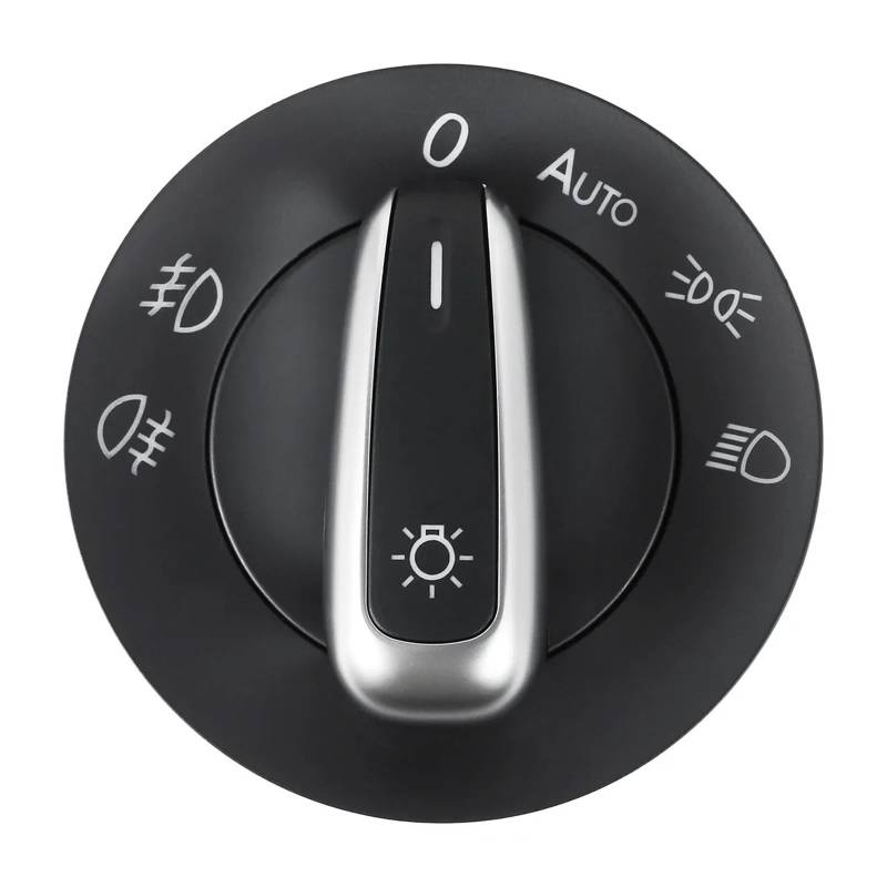 Lichtschalter Auto,Scheinwerferschalter 2 stücke Auto Scheinwerfer Schalter Nebel Licht Control Passend für VW Jetta MK5 MK6 Instrument Panel Schalter von CKryzillix