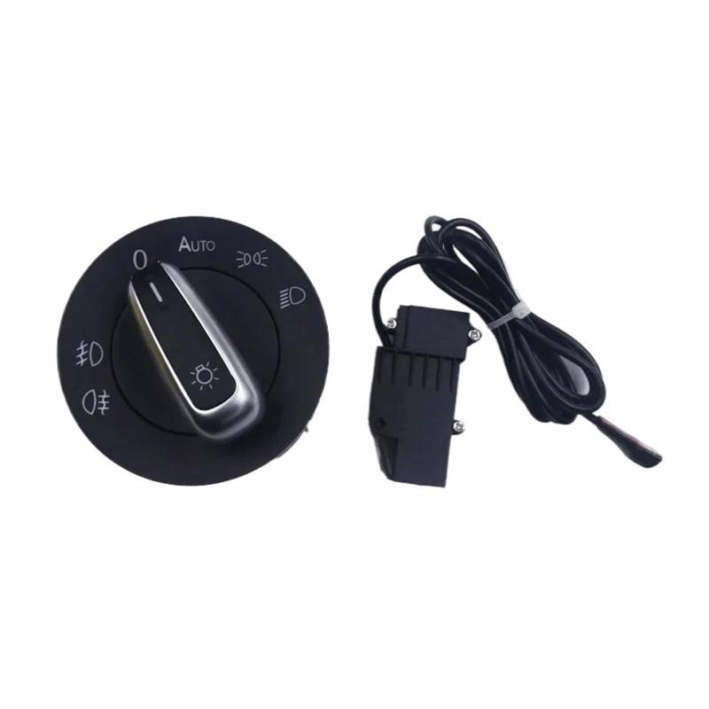 Lichtschalter Auto,Scheinwerferschalter Passend für VW Jetta 2006-2011 MK5 Chrom Scheinwerfer Schalter von CKryzillix
