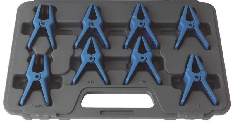 CLAS Equipements Set mit Verschlussklemmen für Schläuche und Banjo-Anschluss, 8-teilig – OM 5033 von CLAS Equipements