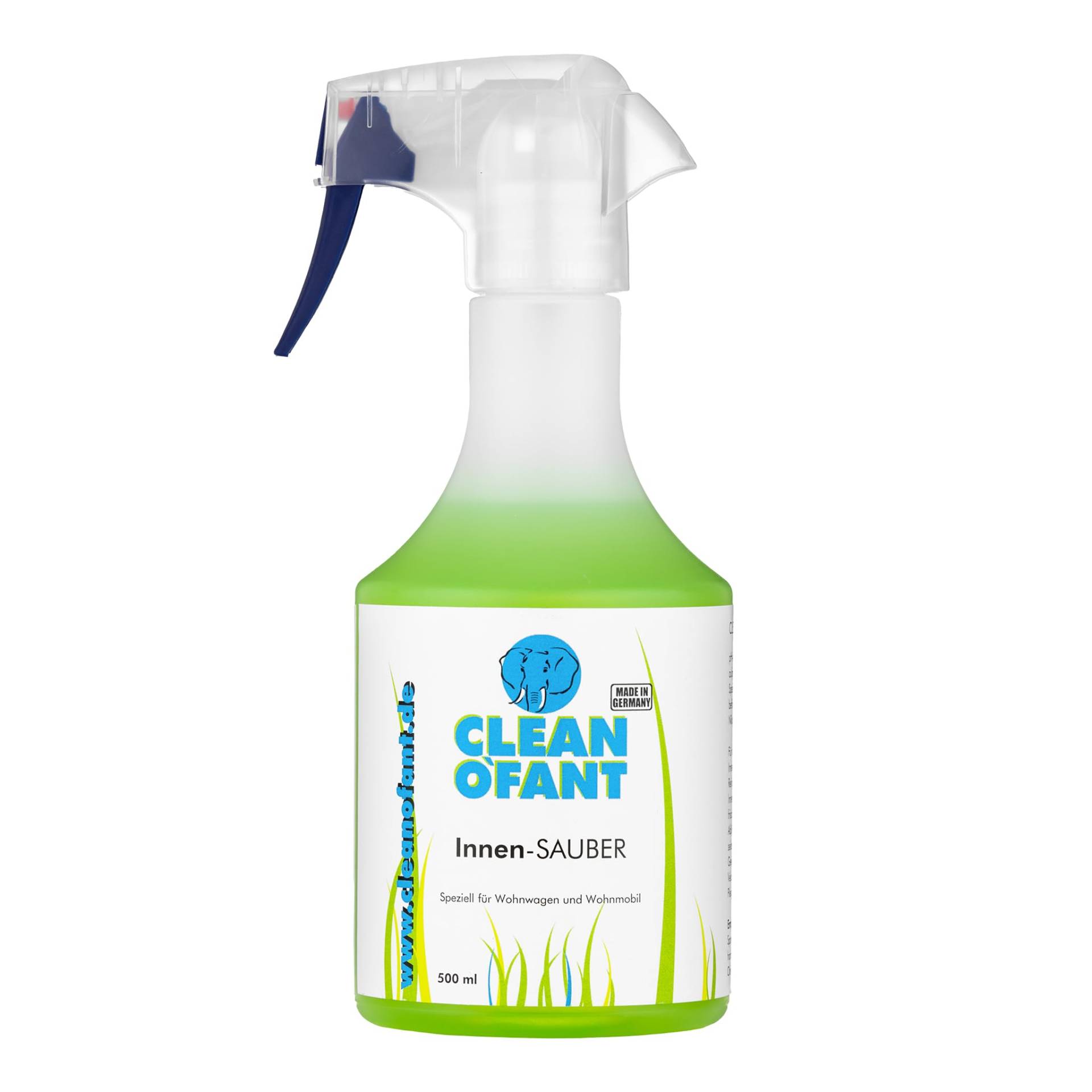 CLEANOFANT Innen-SAUBER Spray | 500 ml | Innen Reiniger für Wohnwagen, Wohnmobil, Caravan | Für Kunststoff, Gummi, Leder, Furnier, Aluminium, Lack, Folie von CLEANOFANT