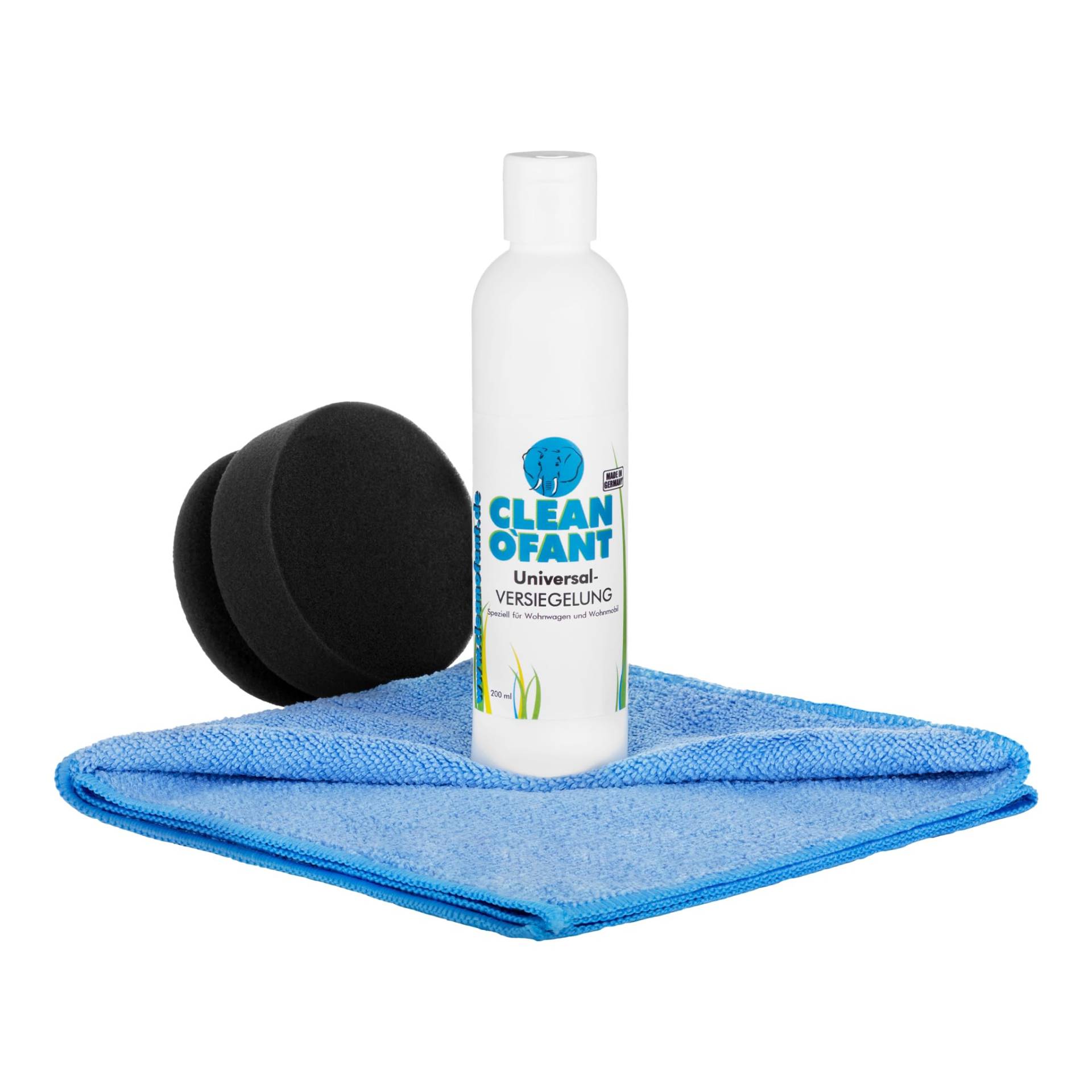 CLEANOFANT Universal-VERSIEGELUNG Set | Lack GFK Gelcoat Folie Kunststoff Acrylglas Glas Aluminium Chrom Edelstahl - für Wohnwagen Wohnmobil Caravan Boot von CLEANOFANT