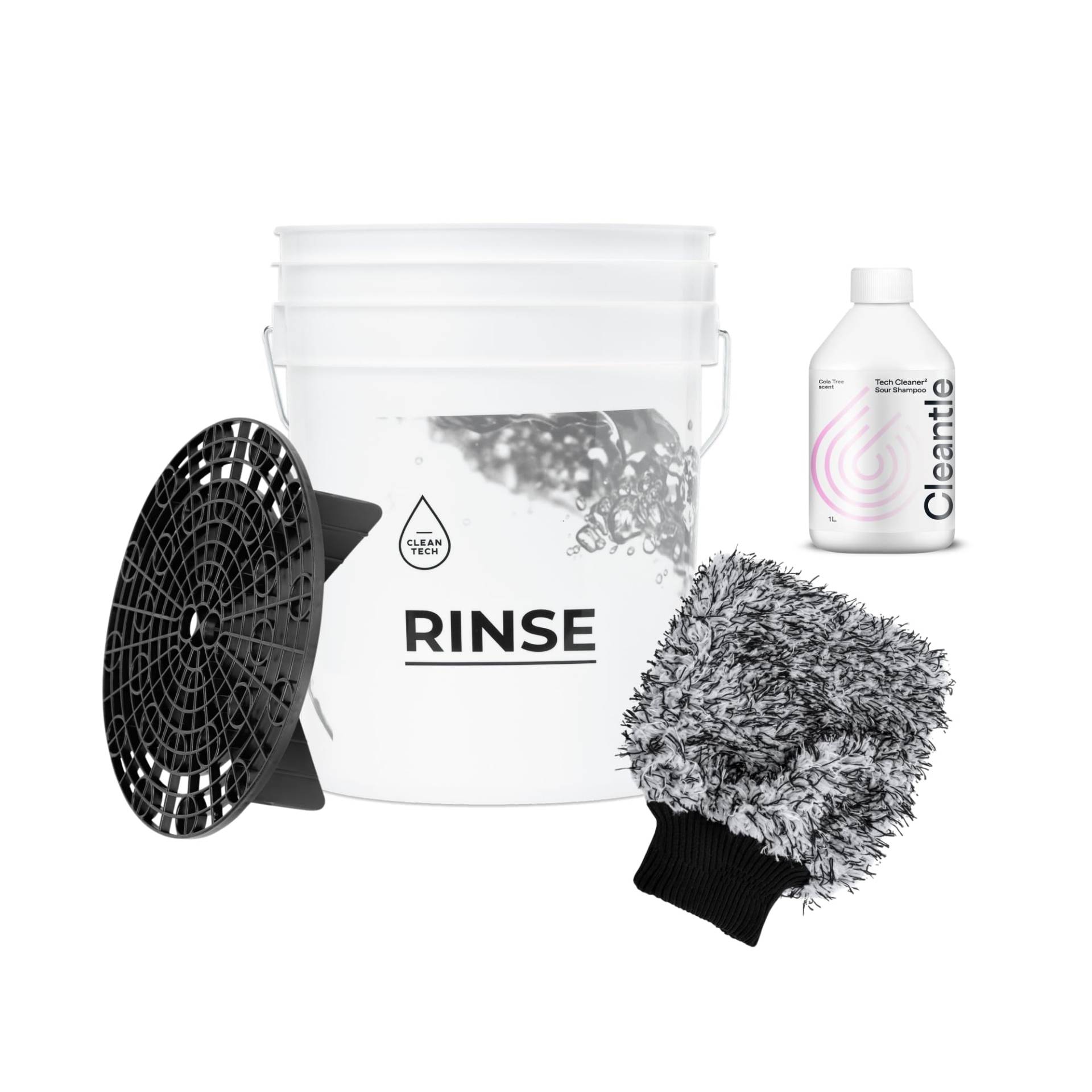 Cleantech Autowäsche Set: 20-Liter-Wascheimer mit Schmutzsieb + Waschhandschuh + 1L Autoshampoo-Konzentrat - perfekt für eine effektive und lackschonende Reinigung Cleantech Autowäsche Set: 20-Liter-Wascheimer mit Schmutzsieb + Waschhandschuh + 1L Autoshampoo-Konzentrat - perfekt für eine effektive und lackschonende Reinigung von CLEANTECH CO