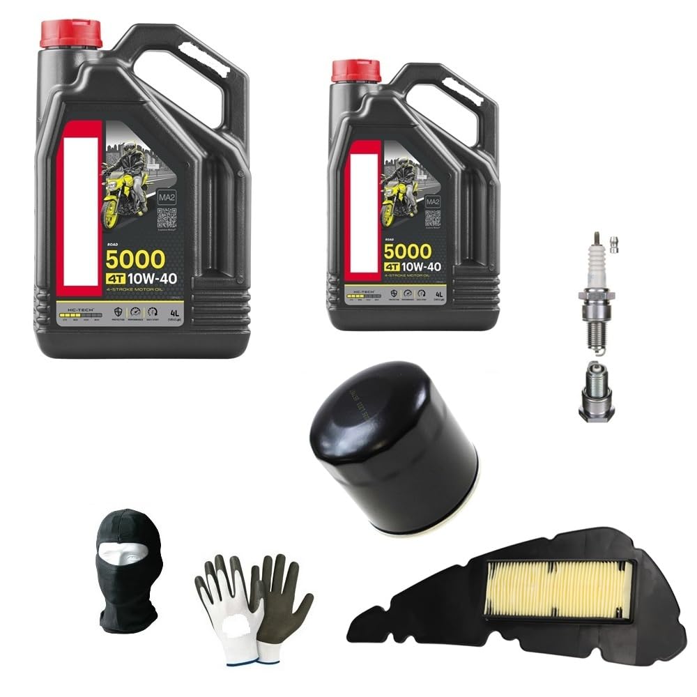 KOMPATIBEL MIT Aprilia Leonardo 250 ST Service-KIT FÜR Roller 2 Liter ÖL 10W40 5000 4T HC-TECH Technology+ÖLFILTER+LUFTFILTER+ZÜNDKERZE KOMPATIBEL MIT Aprilia Leonardo 250 ST Service-KIT FÜR Roller 2 Liter ÖL 10W40 5000 4T HC-TECH Technology+ÖLFILTER+LUFTFILTER+ZÜNDKERZE von CLICK&GO