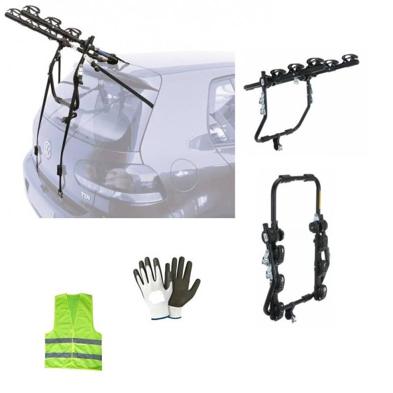 KOMPATIBEL MIT Ford S-Max 5p pro Jahr (10-14) HECKFAHRRADTRÄGER FÜR Autos FAHRRADTRÄGER FÜR 3 FAHRRÄDER, Stahl, MAXIMALE BELASTUNG: 45 KG, VERSTELLBAR MIT Riemen von CLICK & GO