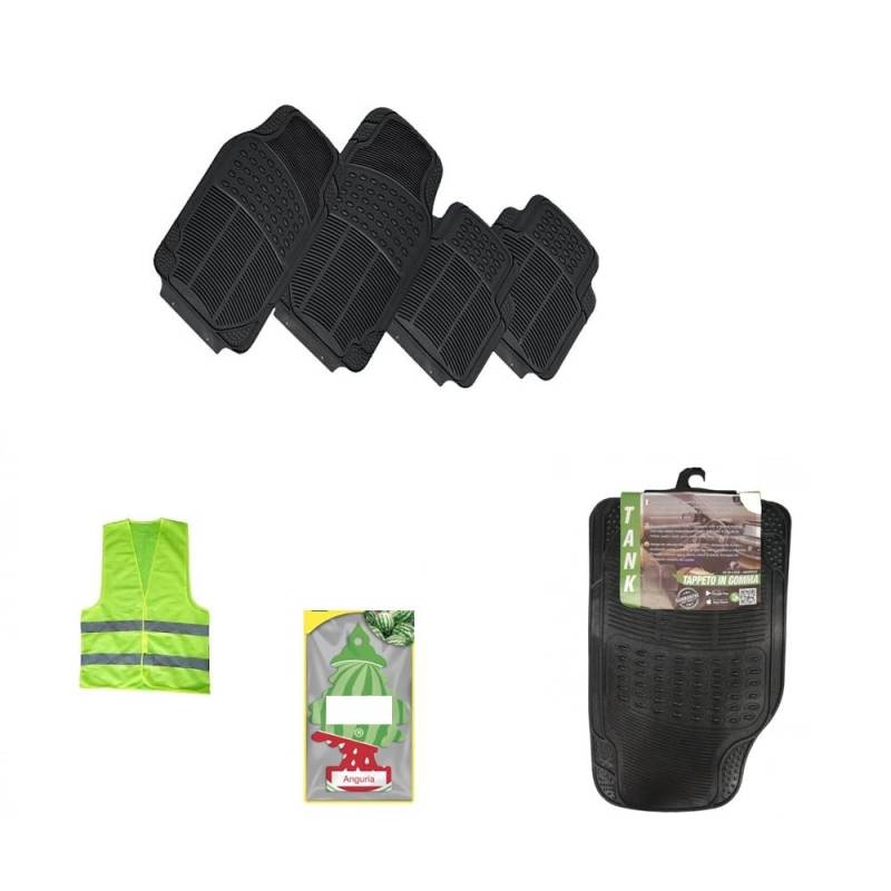 KOMPATIBEL MIT Mitsubishi ASX Set MIT 4 AUTOMATTEN AUS Gummi, SCHWARZ, rutschfest MIT VORSCHNITT, 2 VORNE: 72X44CM + 2 HINTEN: 46X43CM von CLICK&GO