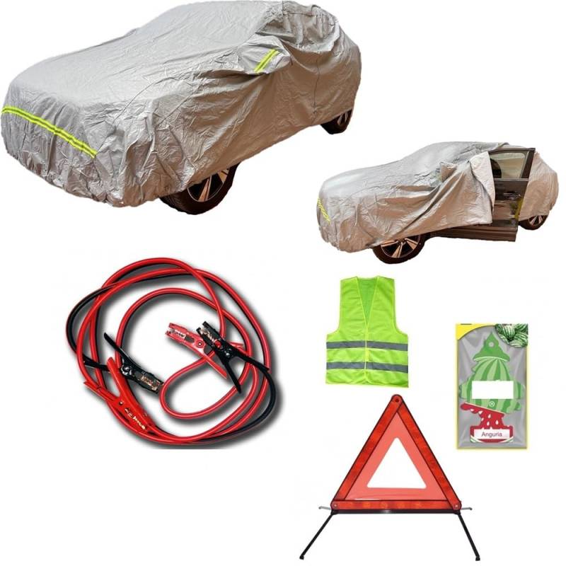 KOMPATIBEL MIT OPEL Mokka X 1.4 T GPL Tech 140CV 4x2 Advance AUTOABDECKUNG Abdeckung+BATTERIEKABEL 500 Ampere HAGELSCHUTZABDECKUNG Kratzfest Sommer-Winter-AUTOGARAGEN-Set von CLICK&GO