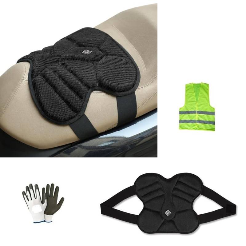 KOMPATIBEL MIT Piaggio MP3 LT 500 i.e. Business Tucano Urbano 326-N1 COOL Fresh SITZBEZUG Roller-SITZKISSEN 3D AERO MESH SATTELSCHUTZ 2CM Dicke SCHWARZ 30X43CM von CLICK&GO
