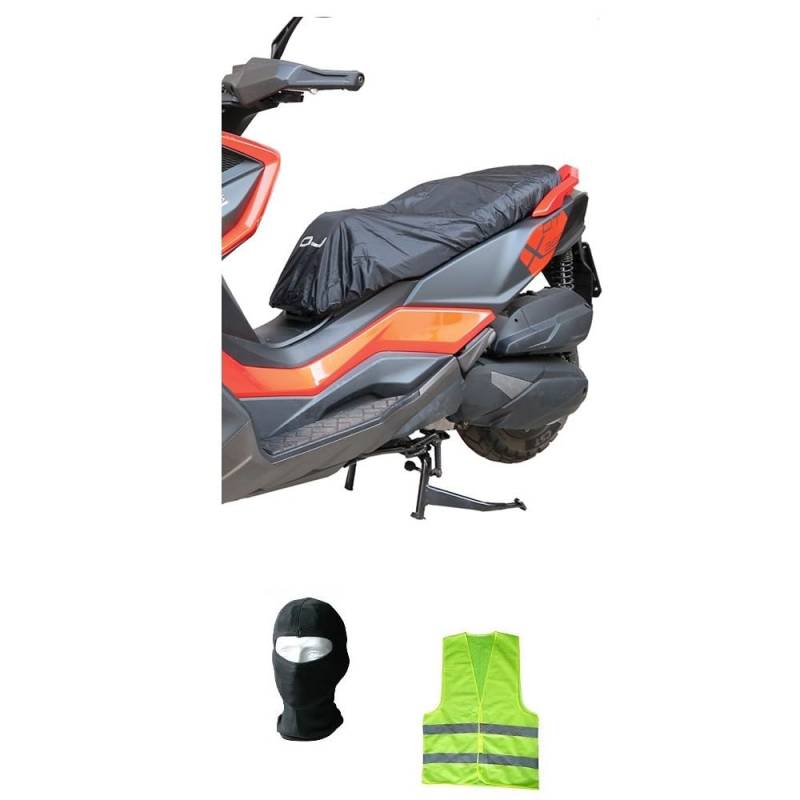 KOMPATIBEL MIT Quadro 350S Abdeckung SITZBEZUG OJ WASSERDICHTER SITZSCHUTZ-REGENABDECKUNG FÜR Motorrad-ROLLERSATTEL, GRÖSSE XL 120X75CM von CLICK & GO