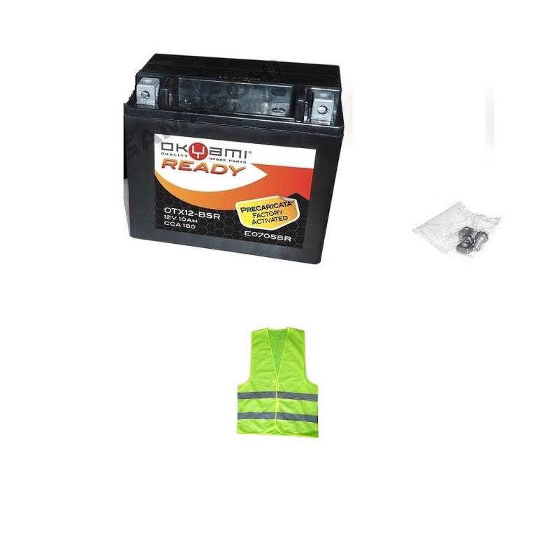 KOMPATIBEL MIT Quadro Quadro D - Quadro 3 350 für Jahr 2012 al 2020 Batterie YTX12-BS OKYAMI OTX12-BSR GELADEN UND BEREIT ZU VERWENDEN BATTERIEN AKTIVE 10 AH Ampere 12 Volt 150X87X130MM von CLICK & GO