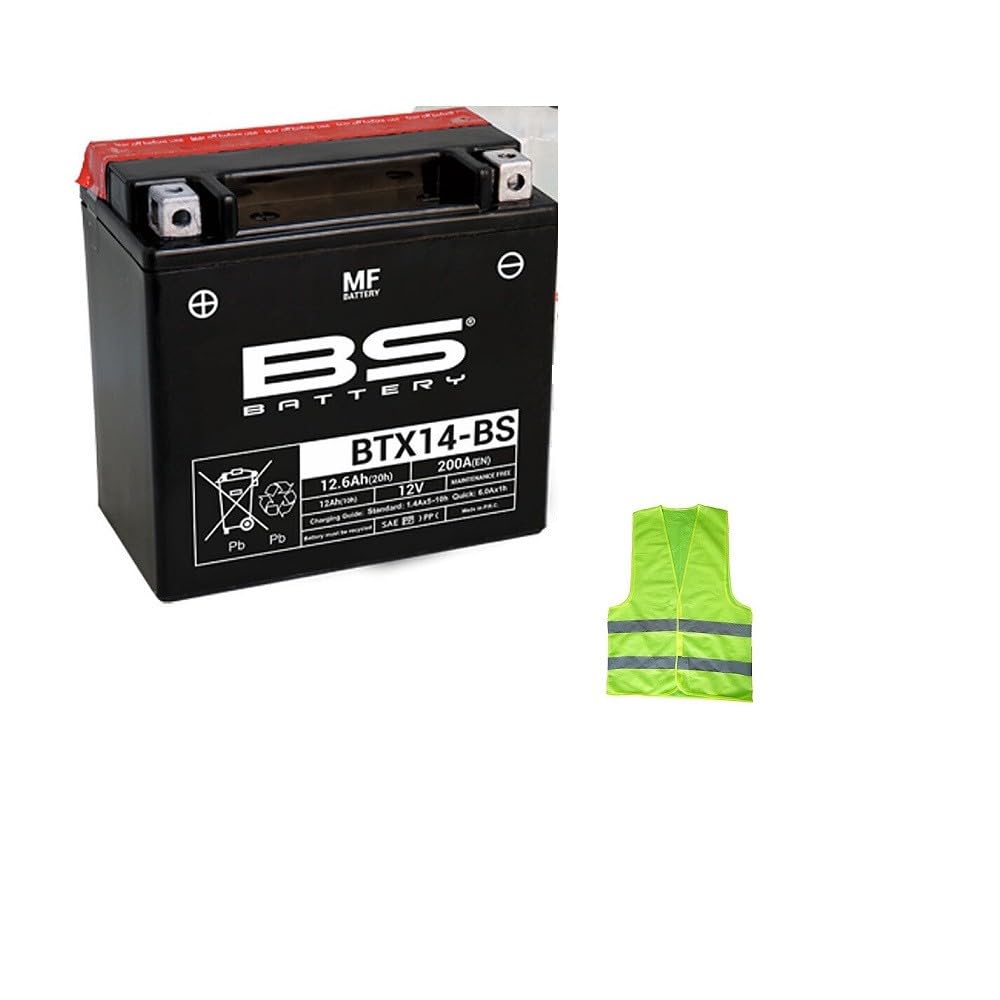 KOMPATIBEL MIT Triumph Sprint ST (T695ST) 955 seit Jahr 1999 al 2004 Batterie YTX14-BS Wird BEREIT UND GELADEN ZUR VERWENDUNG GELIEFERT 12,6 AH Ampere 12 Volt BATTERIEN 150X145X87MM von CLICK & GO