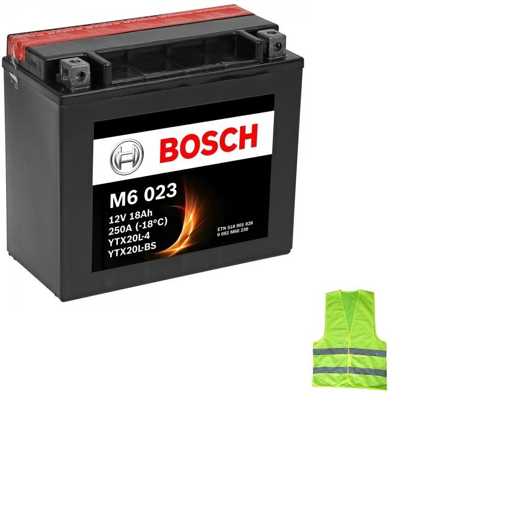 Kompatibel mit Harley Davidson VRSCX V-Rod 1250 ab Baujahr 2007 bis 2007 Akku Bosch YTX20L-BS M60230 Batterien 18AH Ampere 12V bereit für den Einsatz 175 x 87 x 155 mm Kompatibel mit Harley Davidson VRSCX V-Rod 1250 ab Baujahr 2007 bis 2007 Akku Bosch YTX20L-BS M60230 Batterien 18AH Ampere 12V bereit für den Einsatz 175 x 87 x 155 mm von CLICK & GO