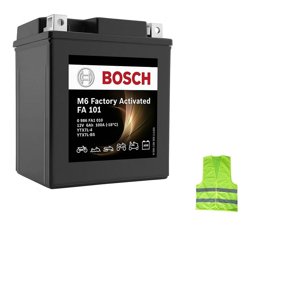 Kompatibel mit Piaggio Liberty IGET 4T 3V IE 50 für Jahr 2017 bis 2019 Batterie Bosch YTX7L-BS FA1010 aus Gel Sla gebrauchsfertig 6 Ah Ampere 12 Volt 130 x 70 x 113 mm von CLICK & GO