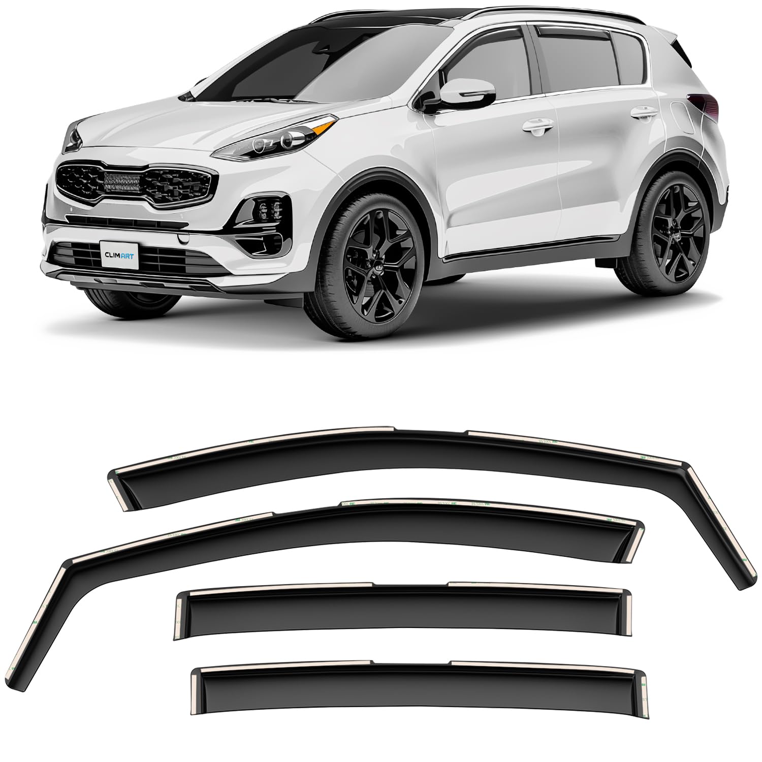 CLIM ART InChannel Unglaublich langlebiger Regenschutz für Kia Sportage 2017-2022, Original Fensterabweiser Lüftungsfenster Visiere Entlüftungsabweiser 4 Stück - 617043 CLIM ART InChannel Unglaublich langlebiger Regenschutz für Kia Sportage 2017-2022, Original Fensterabweiser Lüftungsfenster Visiere Entlüftungsabweiser 4 Stück - 617043 von CLIM ART