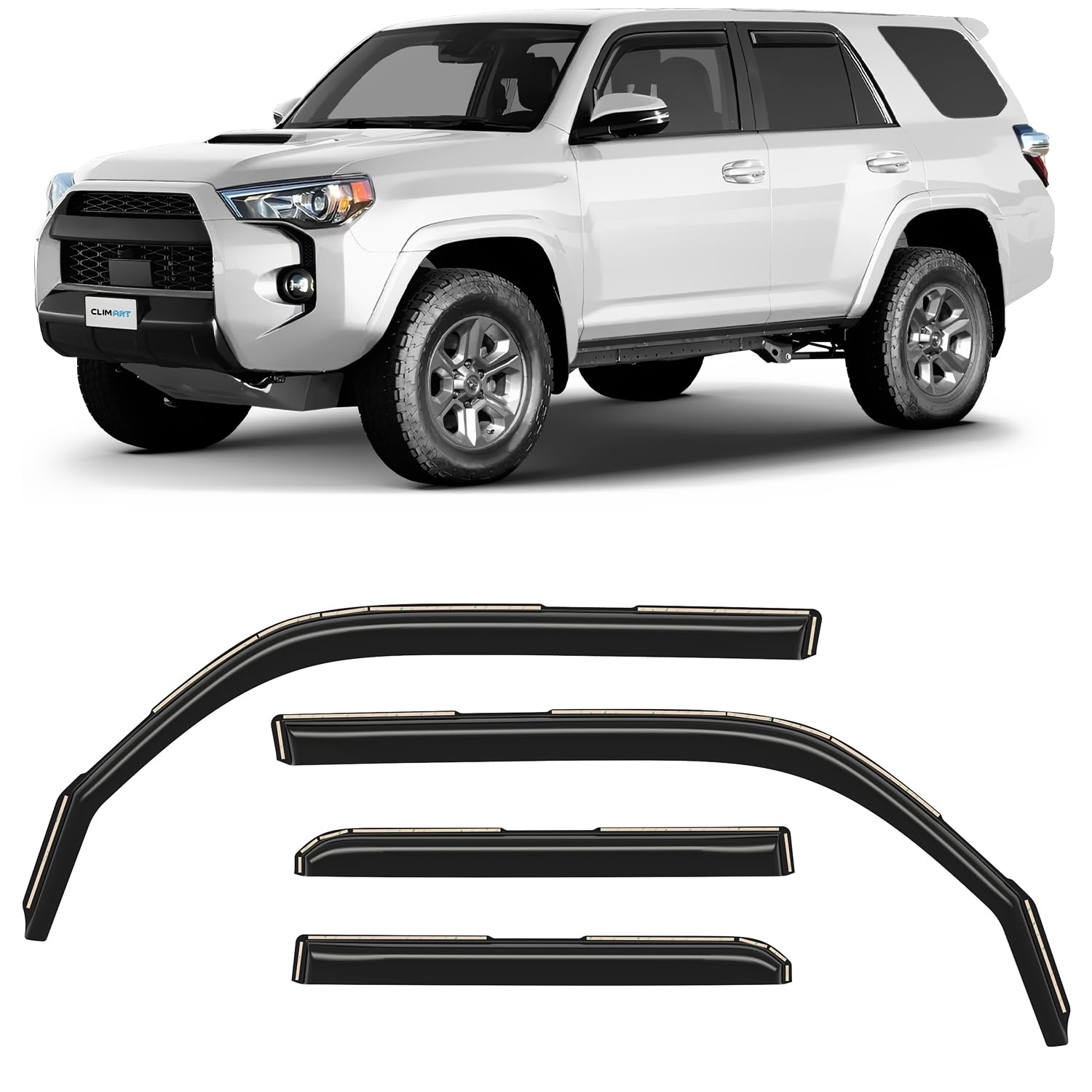 CLIM ART InChannel Unglaublich langlebiger Regenschutz für Toyota 4Runner 2010–2024, Original Fensterabweiser Entlüftungsabweiser Lüftungsfenster Visiere Dark Smoke Truck Zubehör, 4 Stück - 610080LP CLIM ART InChannel Unglaublich langlebiger Regenschutz für Toyota 4Runner 2010–2024, Original Fensterabweiser Entlüftungsabweiser Lüftungsfenster Visiere Dark Smoke Truck Zubehör, 4 Stück - 610080LP von CLIM ART