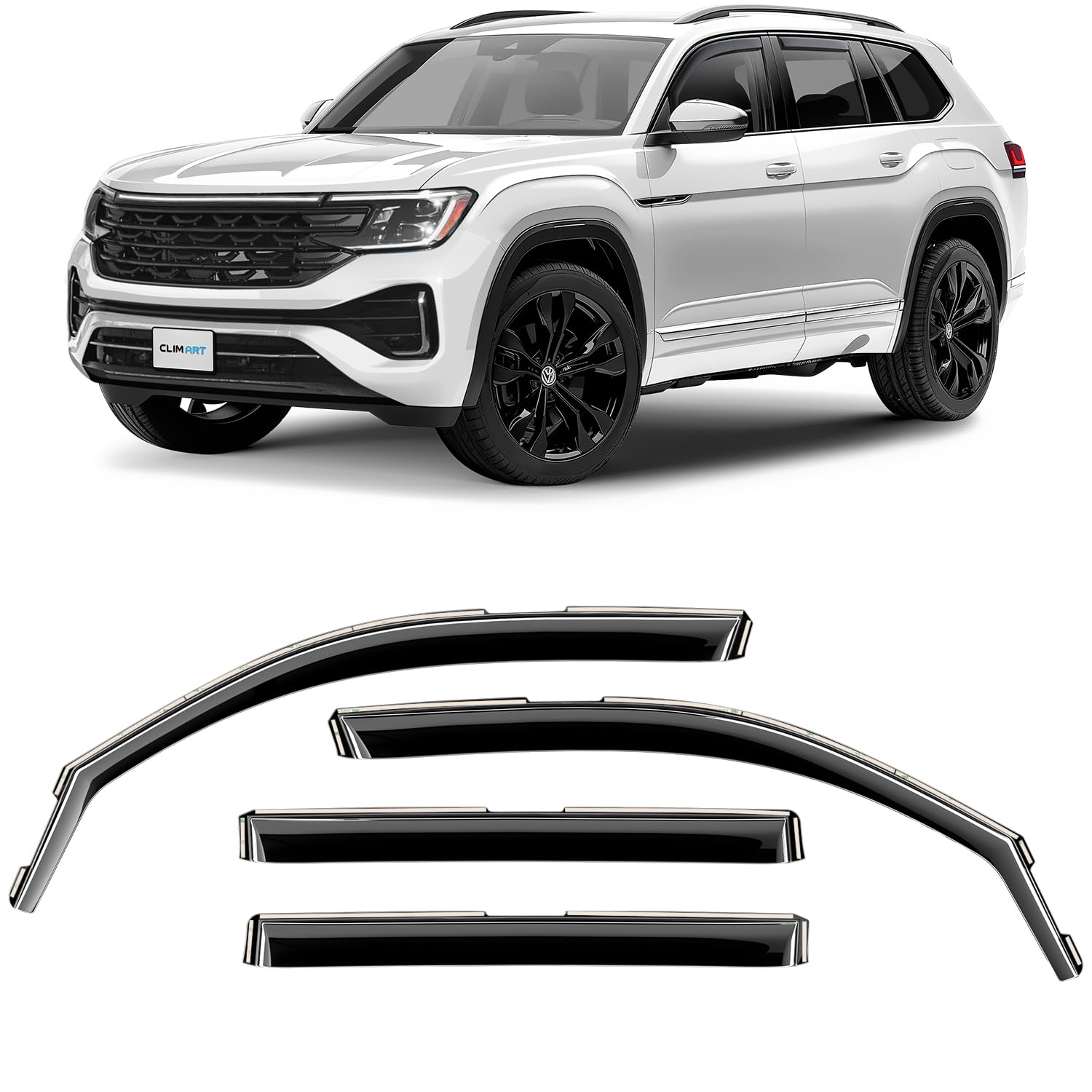 CLIM ART InChannel Unglaublich langlebiger Regenschutz für Volkswagen Atlas 2018-2024, Original Fensterabweiser Lüftungsfenster Visiere Entlüftungsabweiser 4 Stück - 618138 CLIM ART InChannel Unglaublich langlebiger Regenschutz für Volkswagen Atlas 2018-2024, Original Fensterabweiser Lüftungsfenster Visiere Entlüftungsabweiser 4 Stück - 618138 von CLIM ART