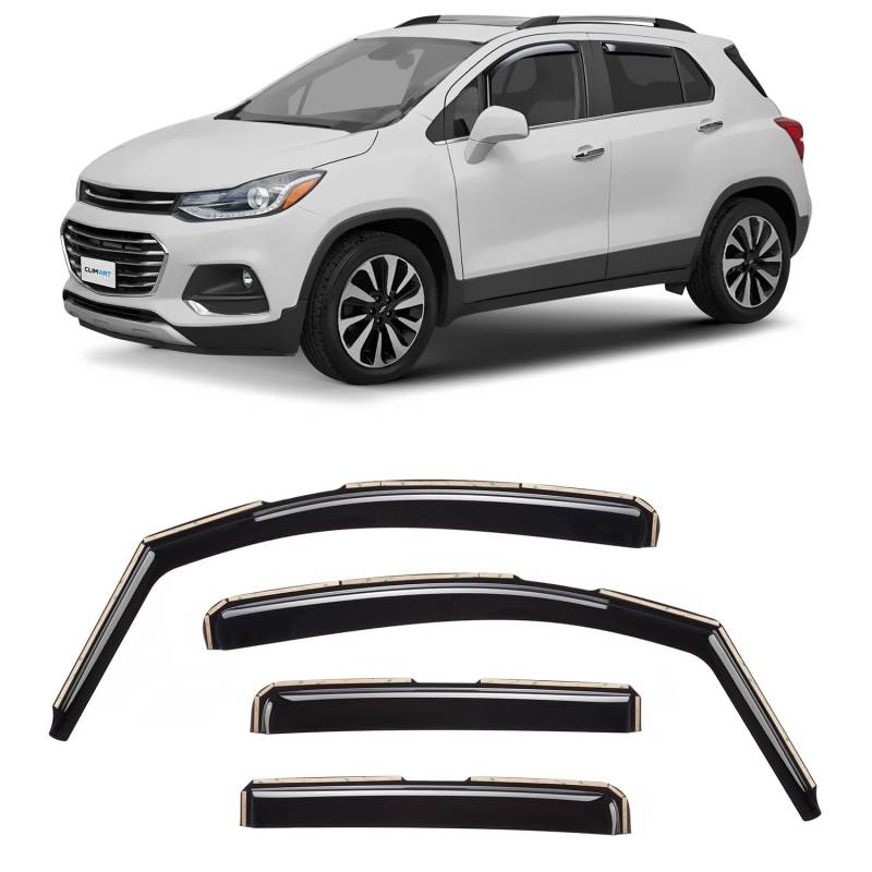CLIM ART InChannel unglaublich langlebiger Regenschutz für Chevrolet (Chevy) Trax 2014–2023, Original-Fensterabweiser für Lüftungsschlitze, Lüftungsschlitze, Autozubehör, 4 Stück - 615084LP von CLIM ART