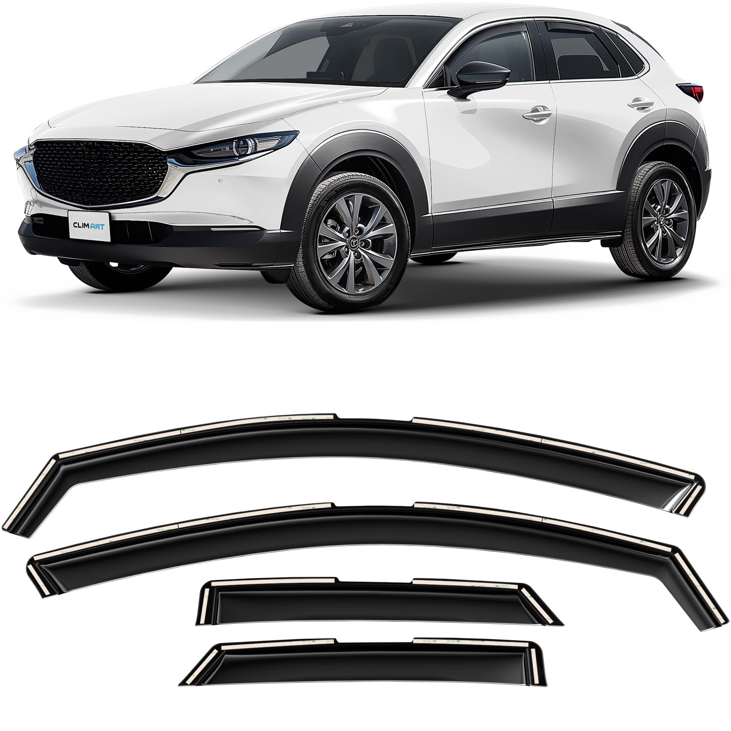 CLIM ART Windabweiser für/kompatible mit Mazda CX-30 2019-2025 - Integrierte Regenabweiser - Autofenster Sonnen-&Regenschutz - Windabweiser Autofenster - Einfache Montage - Garantie 4 Set S CLIM ART Windabweiser für/kompatible mit Mazda CX-30 2019-2025 - Integrierte Regenabweiser - Autofenster Sonnen-&Regenschutz - Windabweiser Autofenster - Einfache Montage - Garantie 4 Set S von CLIM ART