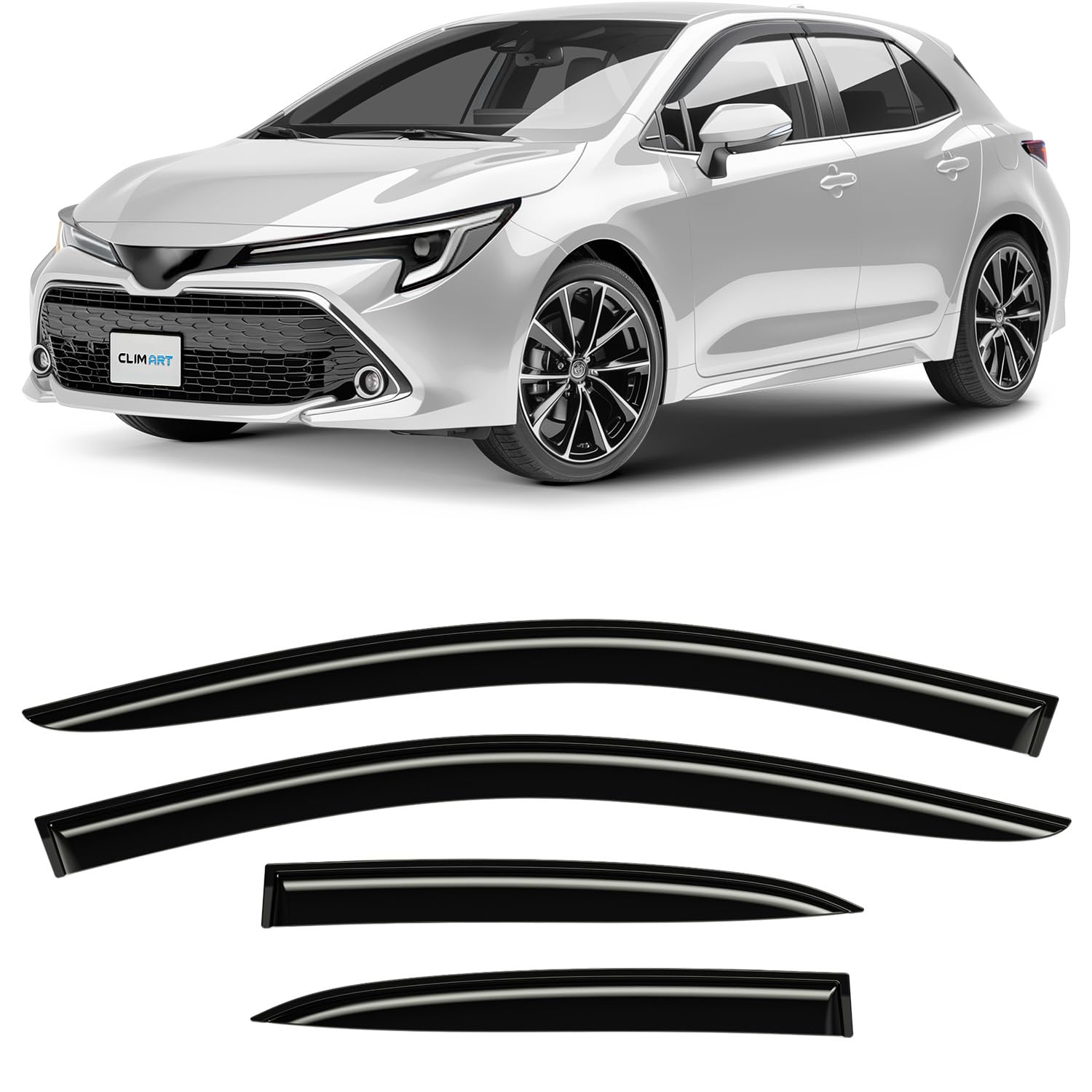 CLIM ART Windabweiser für/kompatible mit Toyota Corolla Schrägheck 2018-2025 - Stick-on Regenabweiser - Autofenster Sonnen-& Regenschutz - Windabweiser Autofenster - Einfache Montage - Garantie 4 Set CLIM ART Windabweiser für/kompatible mit Toyota Corolla Schrägheck 2018-2025 - Stick-on Regenabweiser - Autofenster Sonnen-& Regenschutz - Windabweiser Autofenster - Einfache Montage - Garantie 4 Set von CLIM ART