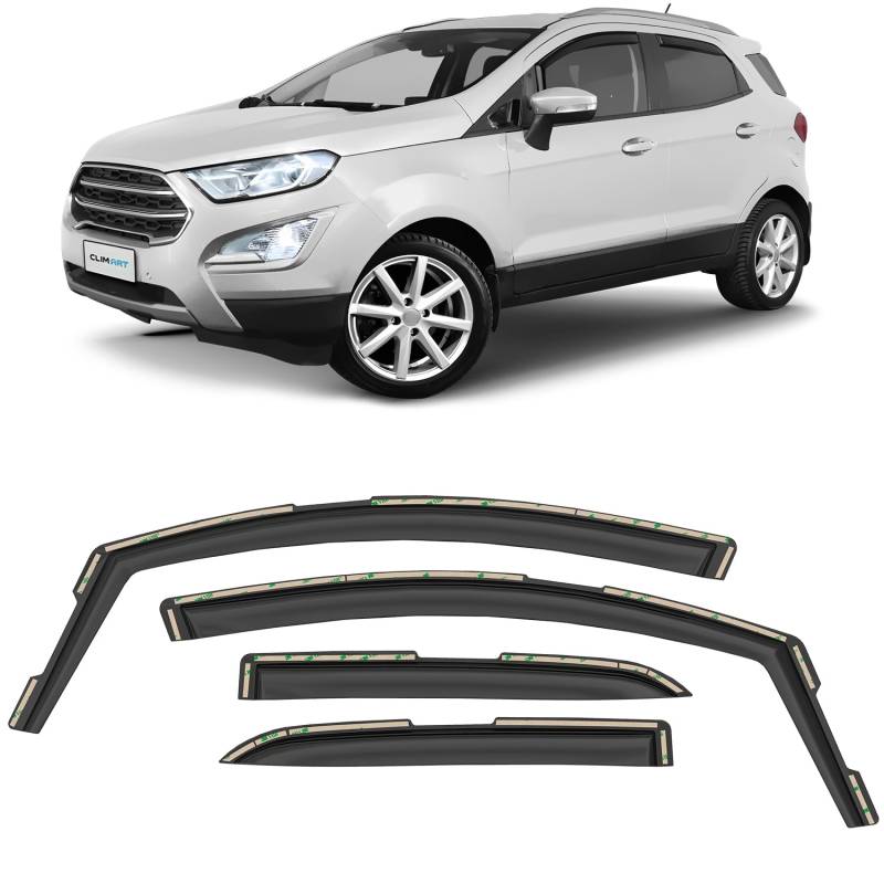 CLIM ART Windabweiser für/kompatible mit Ford EcoSport 2014-2023 - Integrierte Regenabweiser - Autofenster Sonnen-&Regenschutz - Windabweiser Autofenster - Einfache Montage - Garantie 4 Set von CLIM ART